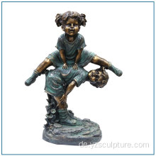 Gartendekoration Bronze Kinder Statue Girl Statue